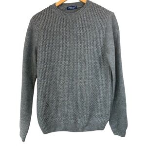 Lorenzo Magni Ribbed Gray Dark Academia Crewneck Wool Sweater size Small/ Medium